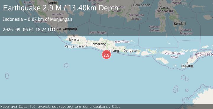 Map of Java, Indonesia