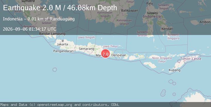 Map of Java, Indonesia