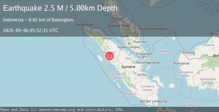 Map of Northern Sumatra, Indonesia
