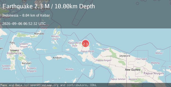 Map of West Papua Region, Indonesia