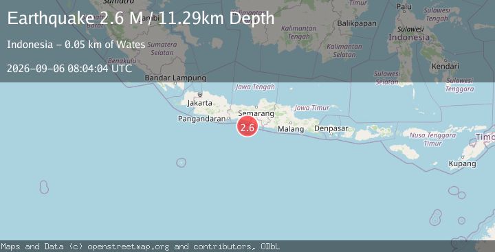 Map of Java, Indonesia