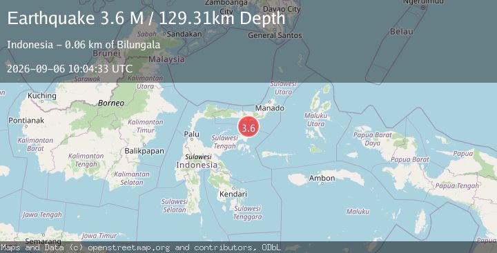 Map of Minahassa Peninsula, Sulawesi