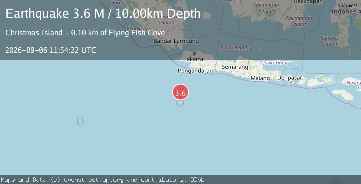 Map of South of Java, Indonesia