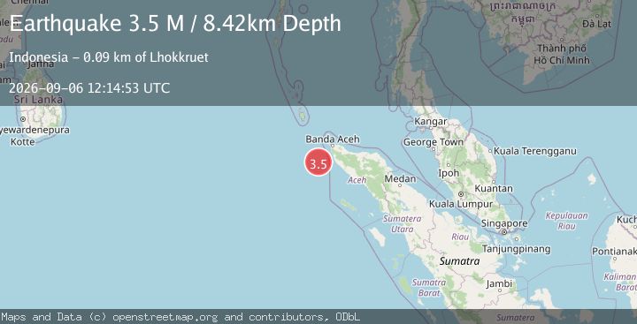 Map of Off West Coast of Northern Sumatra