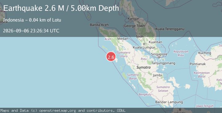 Map of Northern Sumatra, Indonesia