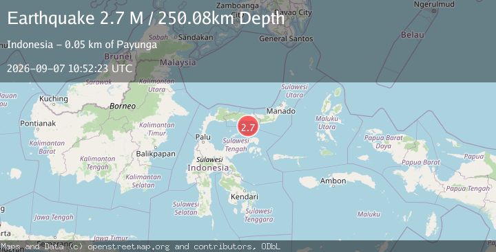 Map of Minahassa Peninsula, Sulawesi