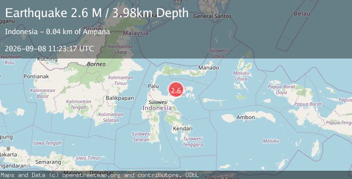 Map of Minahassa Peninsula, Sulawesi