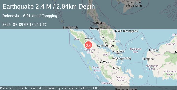 Map of Northern Sumatra, Indonesia