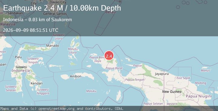 Map of West Papua Region, Indonesia
