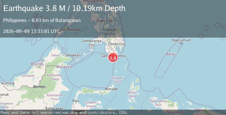 Map of Mindanao, Philippines