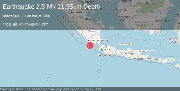 Map of Sunda Strait, Indonesia