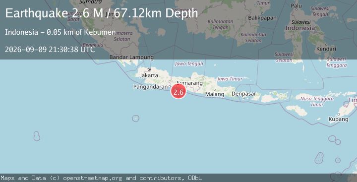 Map of Java, Indonesia