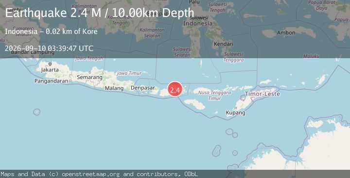 Map of Sumbawa Region, Indonesia