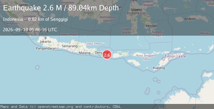 Map of Bali Region, Indonesia