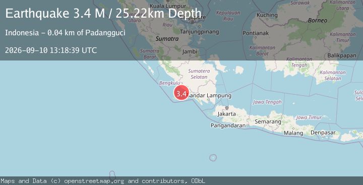 Map of Southern Sumatra, Indonesia