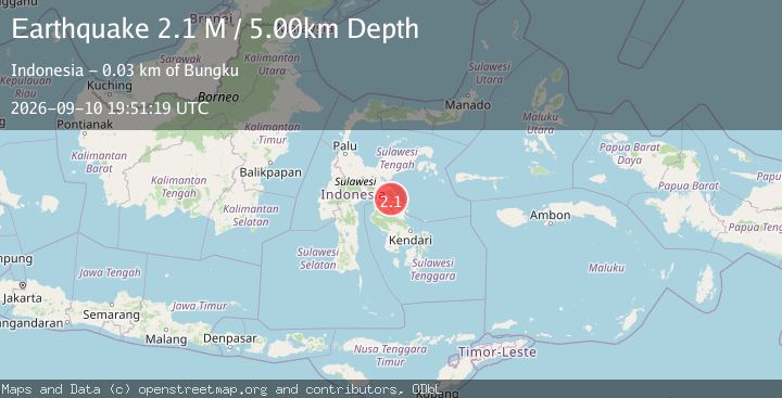 Map of Sulawesi, Indonesia