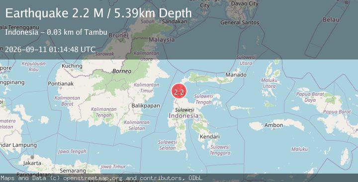 Map of Minahassa Peninsula, Sulawesi