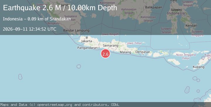 Map of Java, Indonesia