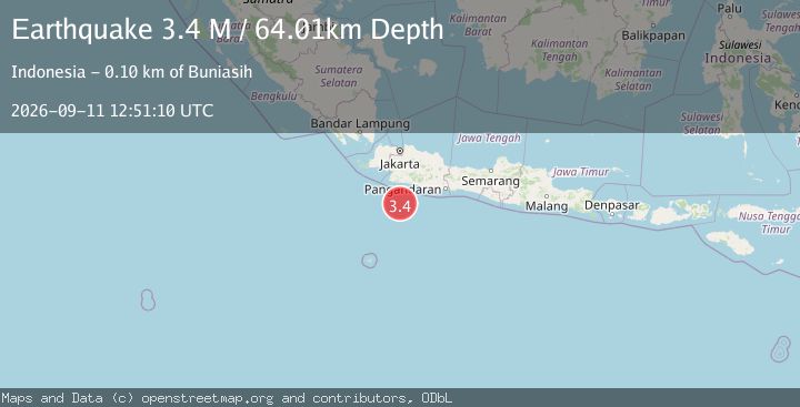 Map of South of Java, Indonesia