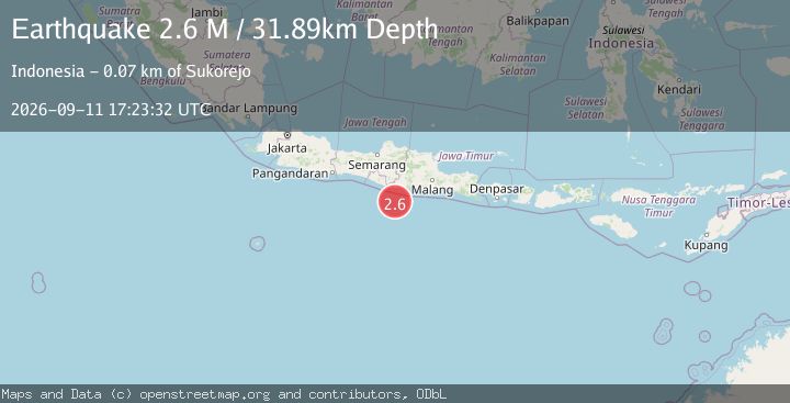 Map of Java, Indonesia