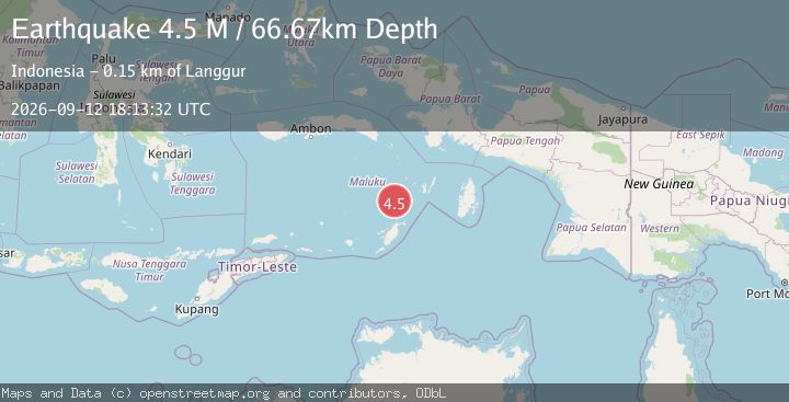 Map of Tanimbar Islands Region, Indonesia