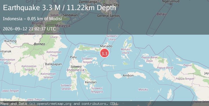 Map of Minahassa Peninsula, Sulawesi