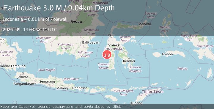 Map of Sulawesi, Indonesia