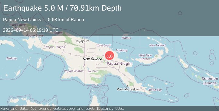 Map of New Guinea, Papua New Guinea
