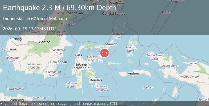 Map of Minahassa Peninsula, Sulawesi