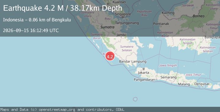 Map of Southern Sumatra, Indonesia