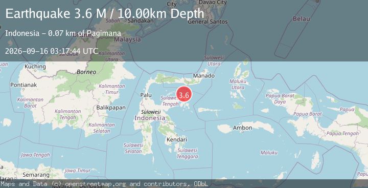 Map of Minahassa Peninsula, Sulawesi