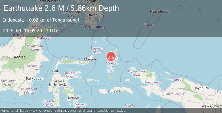 Map of Halmahera, Indonesia