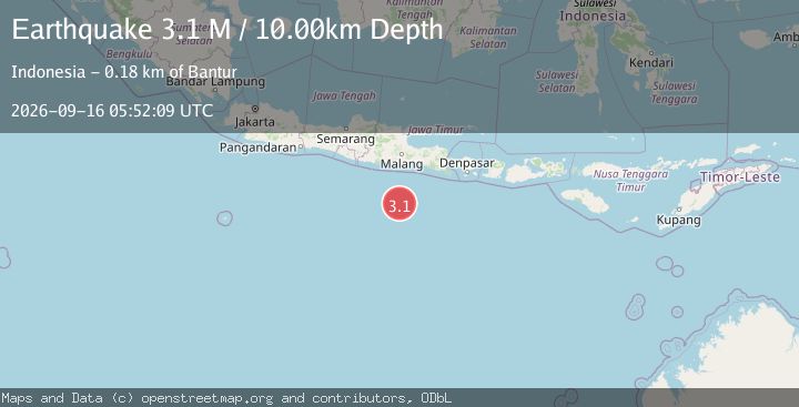 Map of South of Java, Indonesia