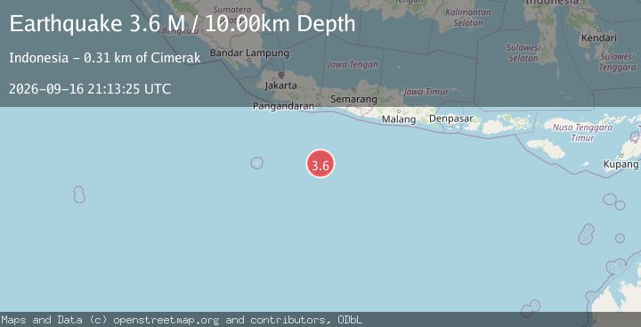 Map of South of Java, Indonesia