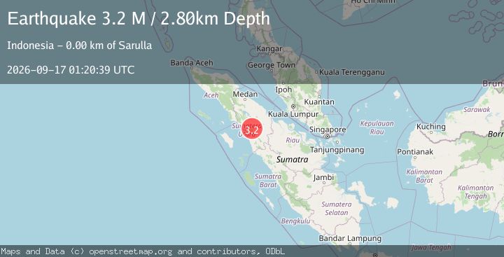 Map of Northern Sumatra, Indonesia