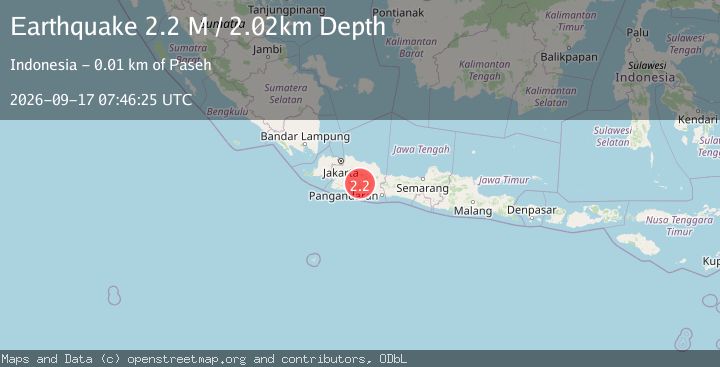 Map of Java, Indonesia