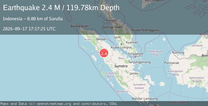 Map of Northern Sumatra, Indonesia