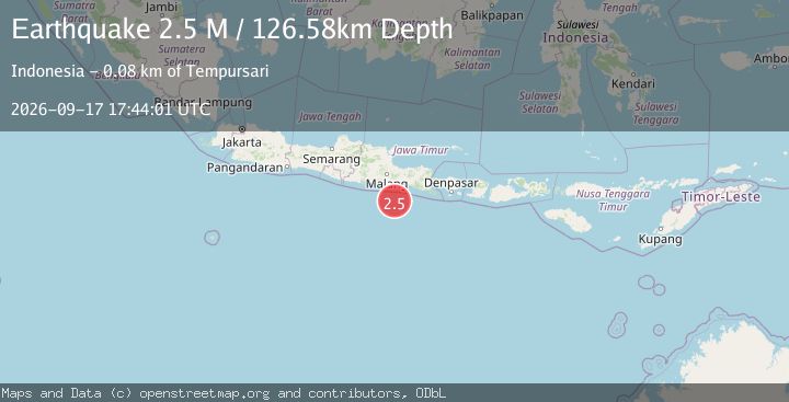 Map of South of Java, Indonesia