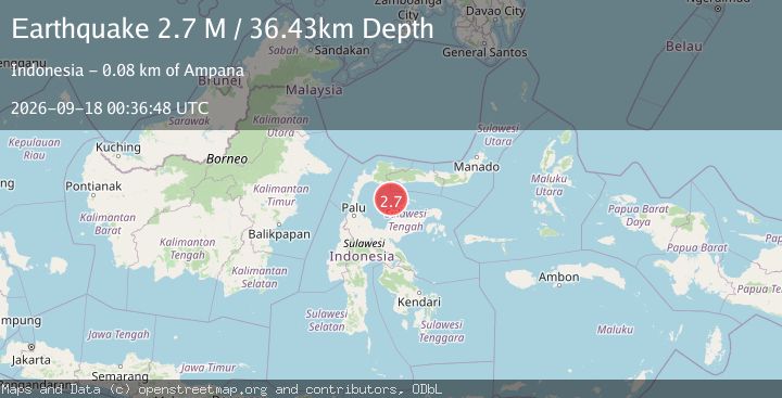 Map of Minahassa Peninsula, Sulawesi