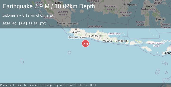 Map of Java, Indonesia