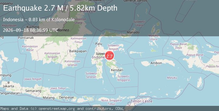 Map of Sulawesi, Indonesia