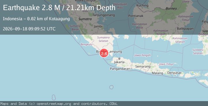Map of Southern Sumatra, Indonesia