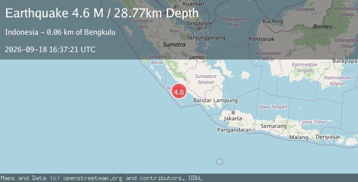 Map of Southern Sumatra, Indonesia