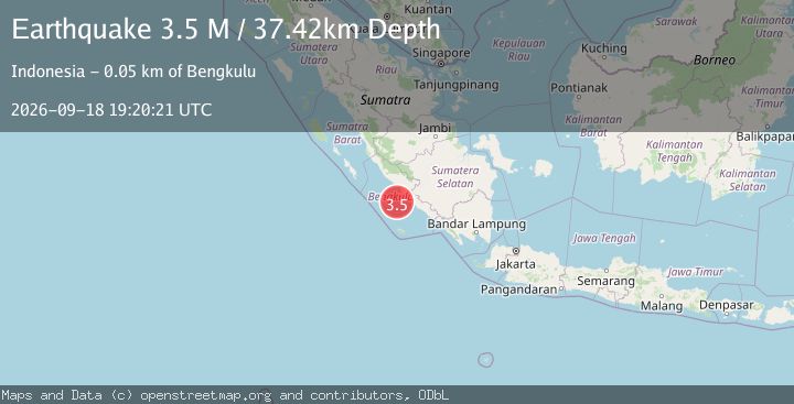 Map of Southern Sumatra, Indonesia