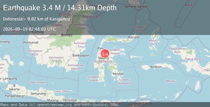 Map of Sulawesi, Indonesia