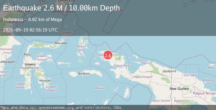 Map of West Papua Region, Indonesia
