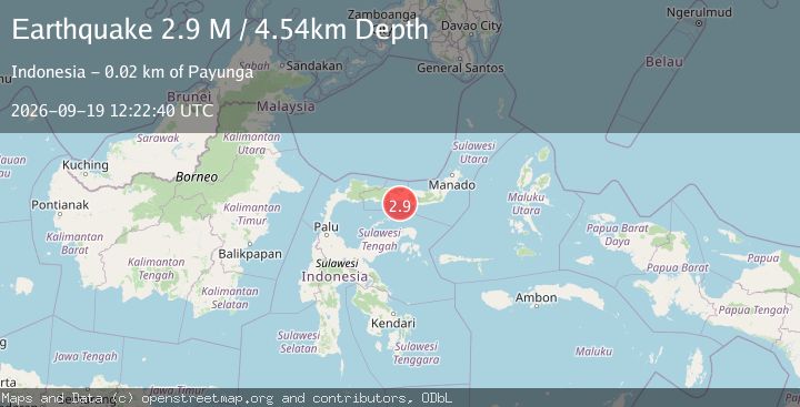 Map of Minahassa Peninsula, Sulawesi