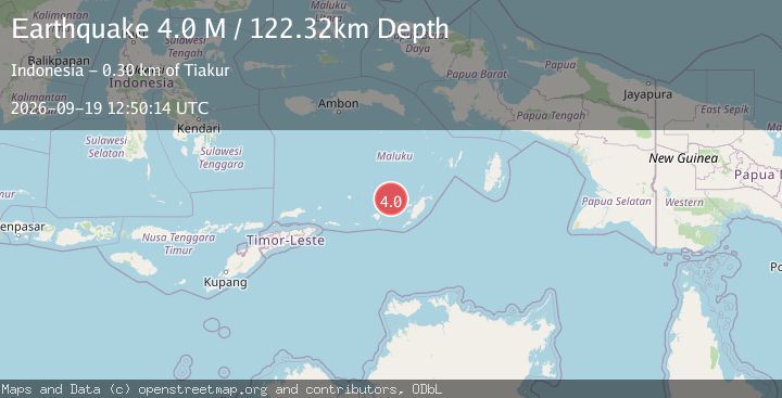 Map of Tanimbar Islands Region, Indonesia