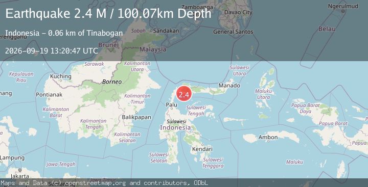 Map of Minahassa Peninsula, Sulawesi