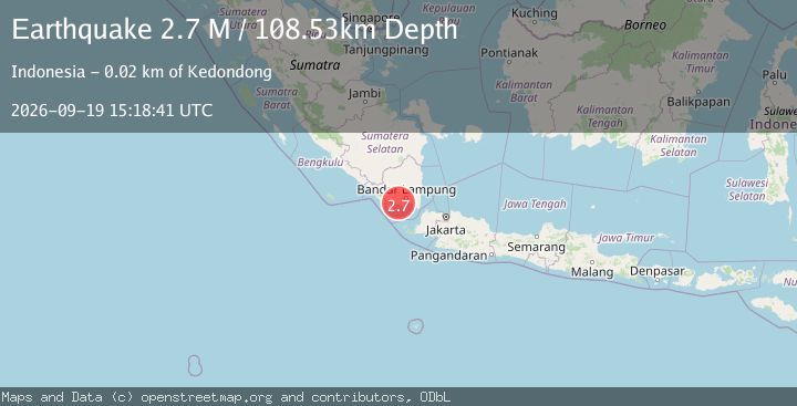 Map of Southern Sumatra, Indonesia
